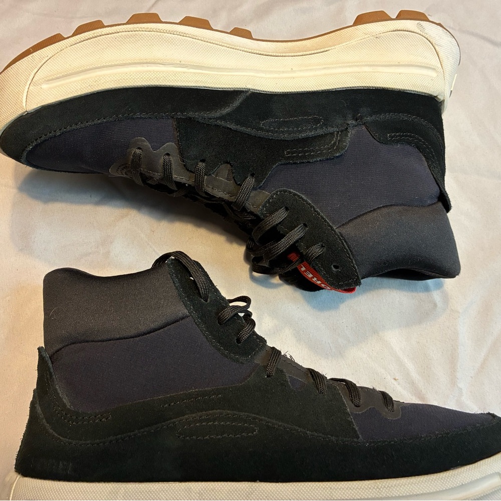 Sorel Black and Cream High-Top Sneakers